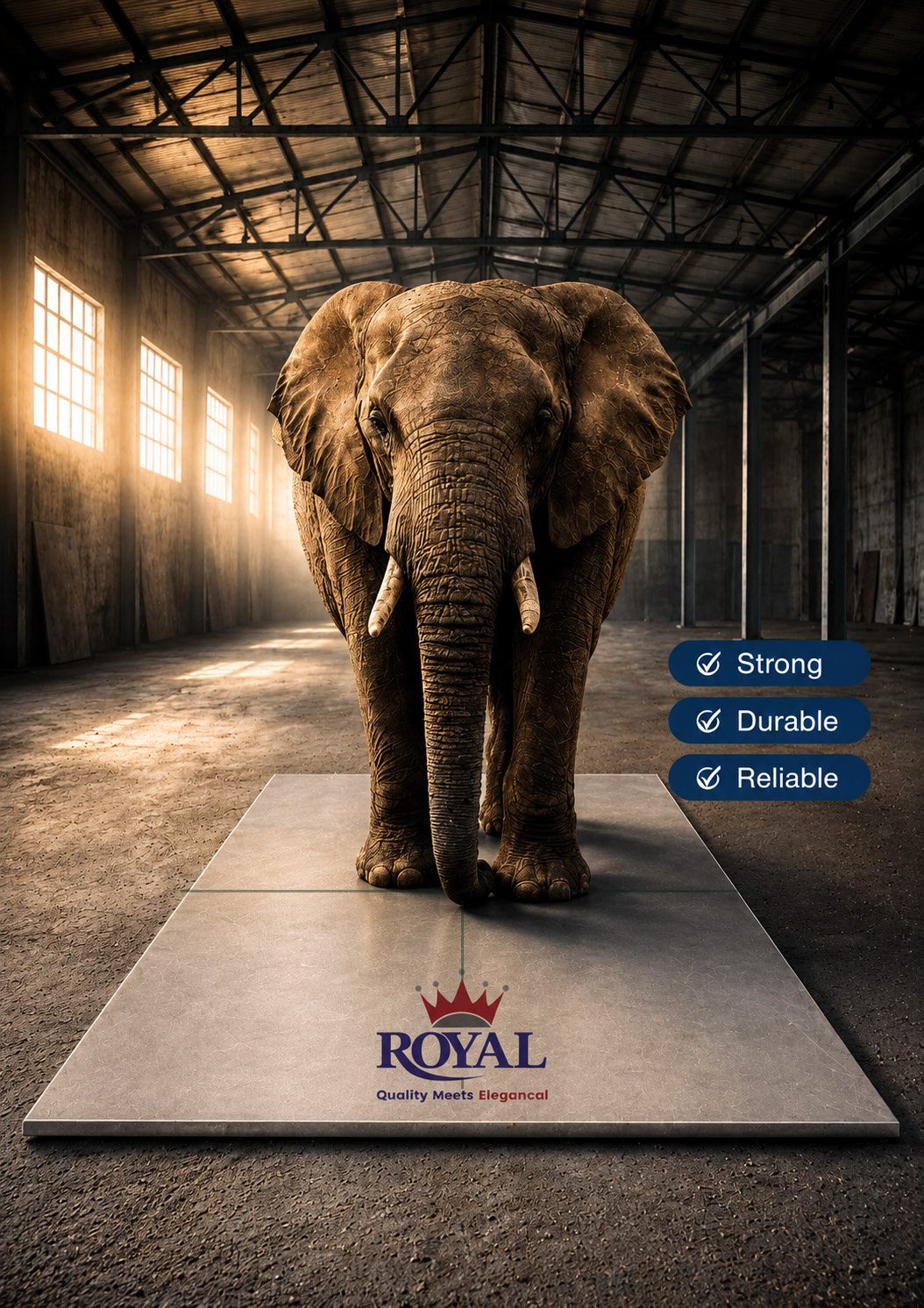 Royal tile advertisement &mdash; strong, durable, reliable