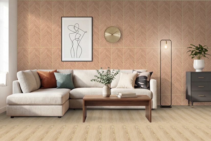 Living room &mdash; Terracotta relief wall