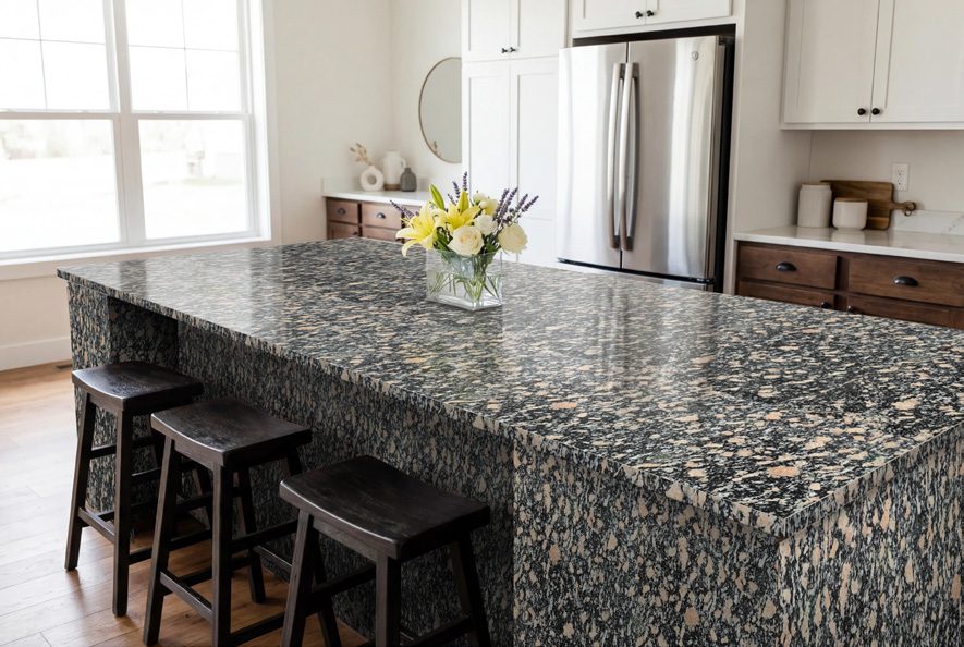 Kitchen &mdash; Granite-effect worktop and island